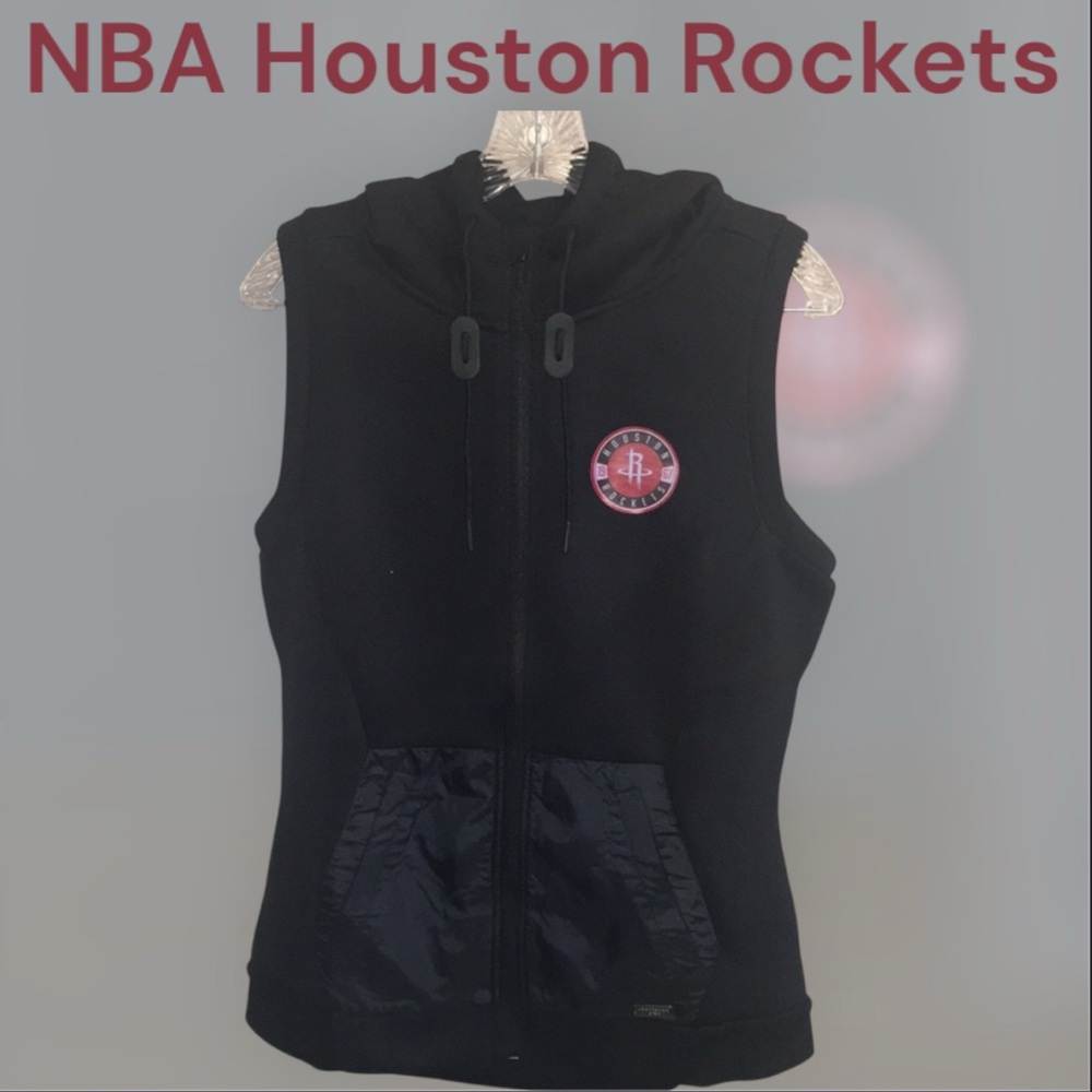 NBA Houston Rockets Levelwear Iris Banner Stripe Hooded Vest Size Large NWT